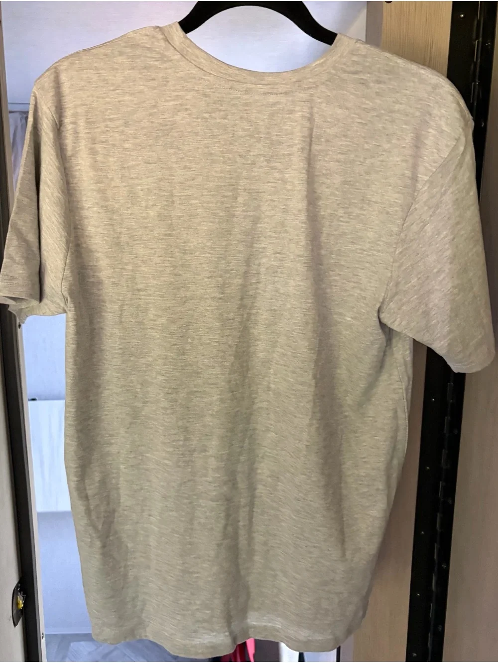 Banana Republic Heather Light Gray Short Sleeve Tee with Black Logo